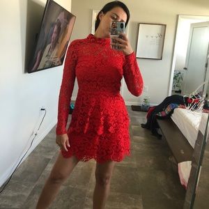 Misguided lace long sleeve dress